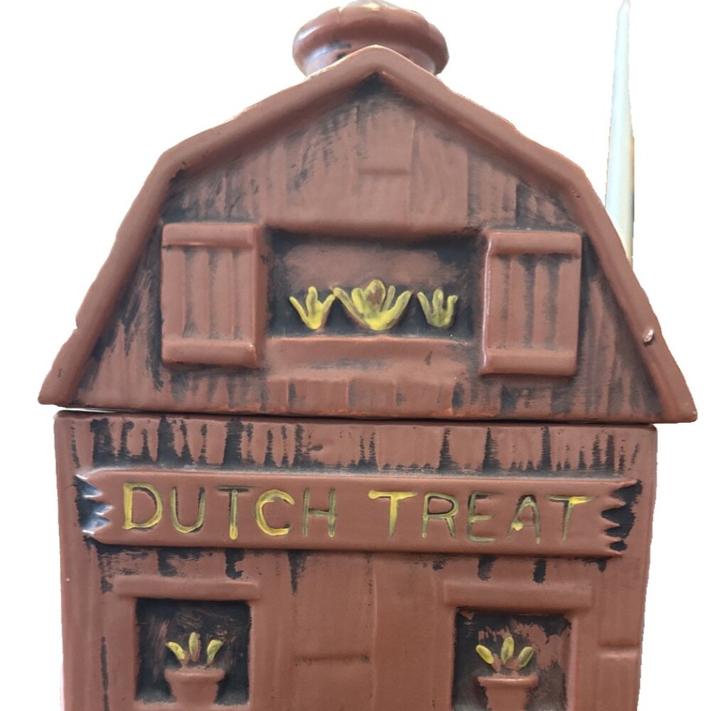 Vintage McCoy Dutch Treat Brown Barn/Farmhouse Cookie Jar